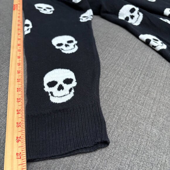 Vintage Y2K Smiling Skulls Women Oversized Cardigan XL Goth Emo Grunge Button up - Picture 7 of 15